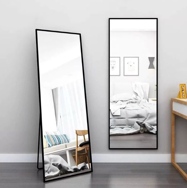 Sleek Full-Length Mirror with Sharp Corners - Standing/Hanging (LL)