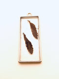 Small Resin Pendant, with Brown Leaves