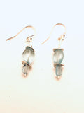 Smooth Aquamarine Double with Sterling Discs Earrings
