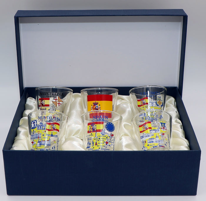 Spain Souvenir Boxed Shot Glass Set (Set of 6)