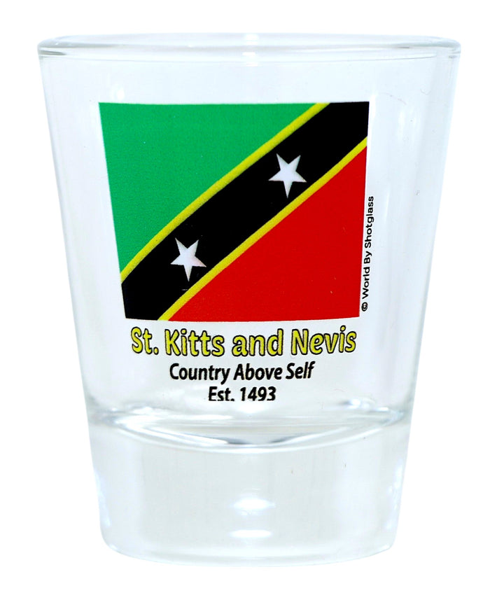 St. Kitts & Nevis Caribbean Boxed Shot Glass Set (Set of 2)