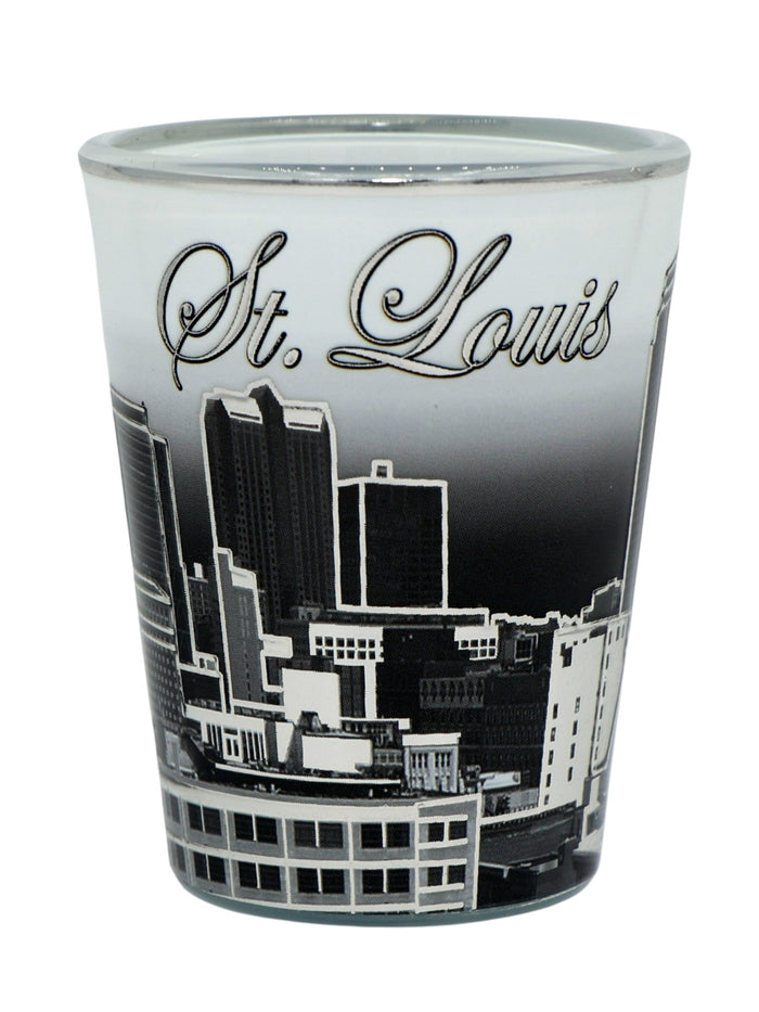 St. Louis Missouri B & W Silver Shot Glass