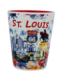 St. Louis Missouri Ceramic Light Water Color Shot Glass