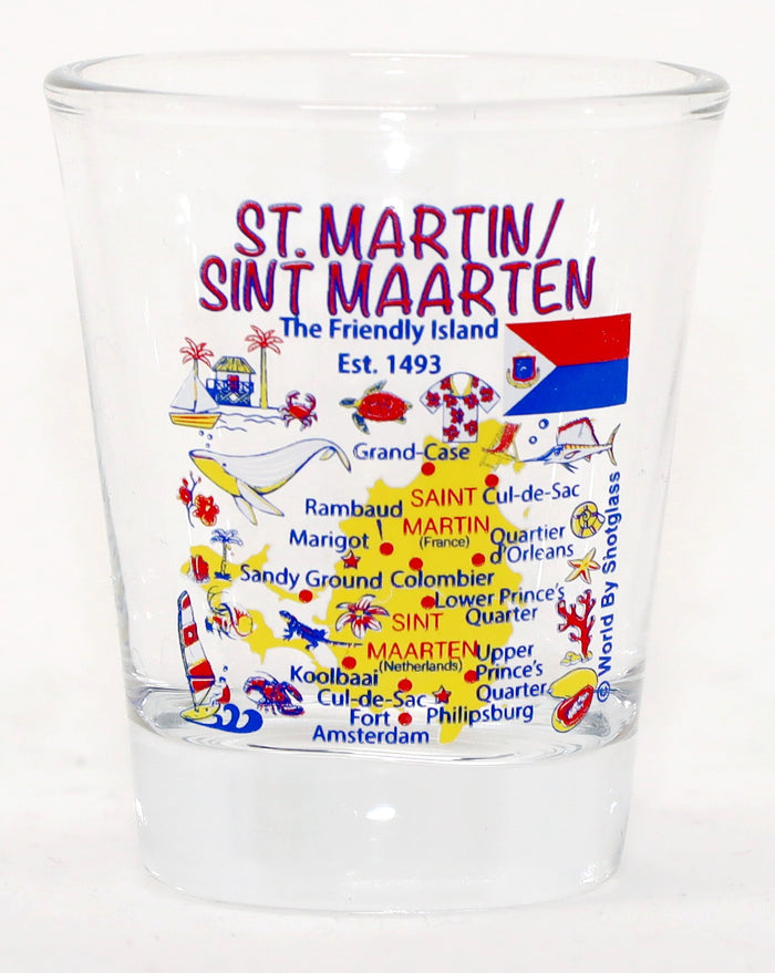 St. Martin Landmarks and Icons Collage Shot Glass