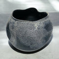 Stoneware Gray & WHite Dimpled Moon Jar