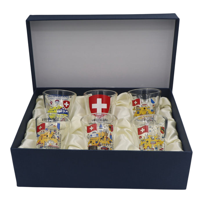Switzerland Souvenir Boxed Shot Glass Set (Set of 6)