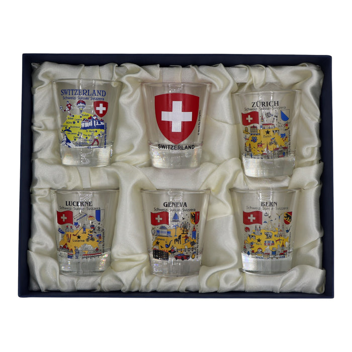 Switzerland Souvenir Boxed Shot Glass Set (Set of 6)