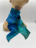 Teal Silk Skinny Scarf