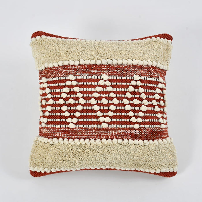 Terracotta Diamond Hand-Tufted Cushion Covers - 16*16 inches Set of 2 (TFB)