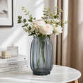 The Orion Geometric Faceted Smoke Glass Vase (W)