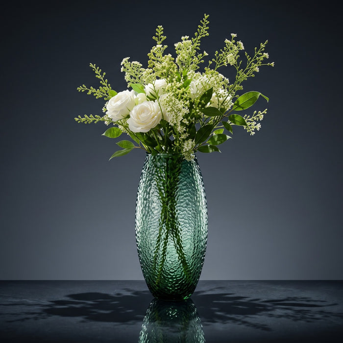 The Prism Bark Textured Smoke Glass Oval Vase (W)