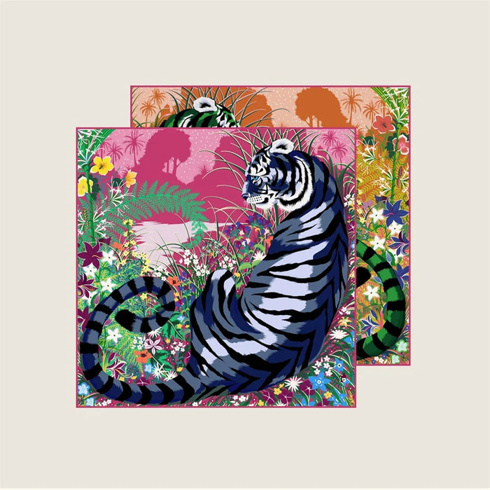 Tiger Pink Double Print Scarf / 70cm