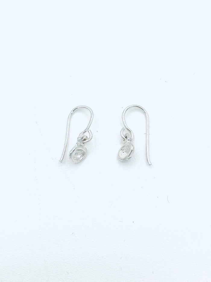 Tiny Droplet Sterling Silver Earrings