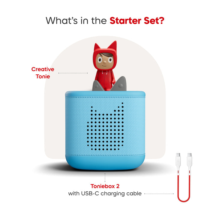 Tonies - Toniebox 2 - Sky Blue Starter Set with Creative Rubie - Mabel & Fox