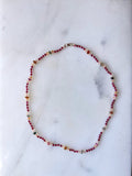 Tourmaline, Citrine with Garnet Knotted Necklace
