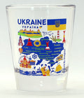Ukraine Landmarks and Icons Collage Shot Glass