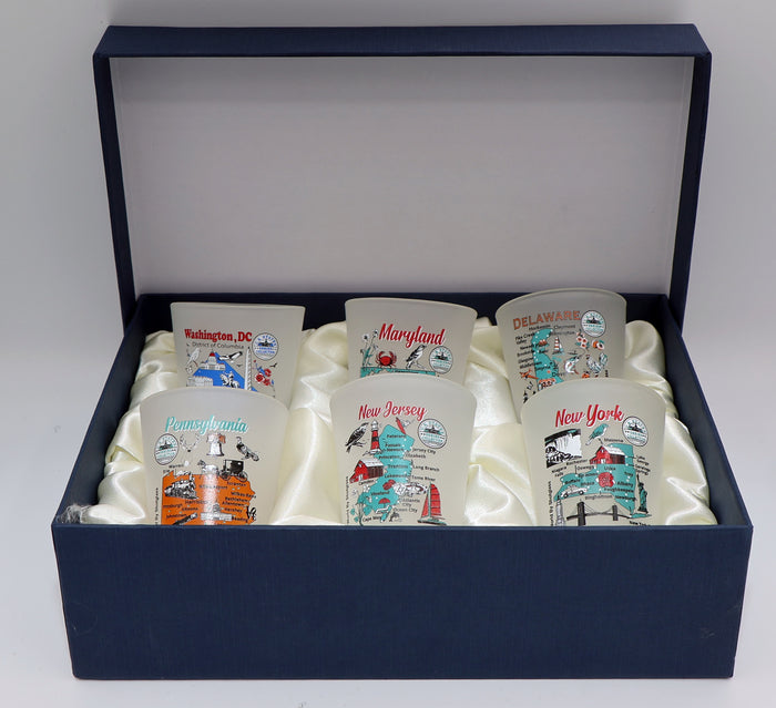 United States USA Midwestern Great Plains States Souvenir Boxed Shot Glass Set (Set of 6)