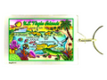 US Virgin Islands Map Acrylic Rectangular Souvenir Keychain 2.5" X 1.5"