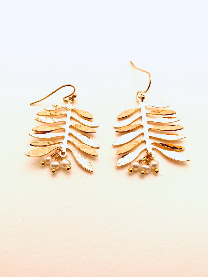 Vine Earrings with Moonstones
