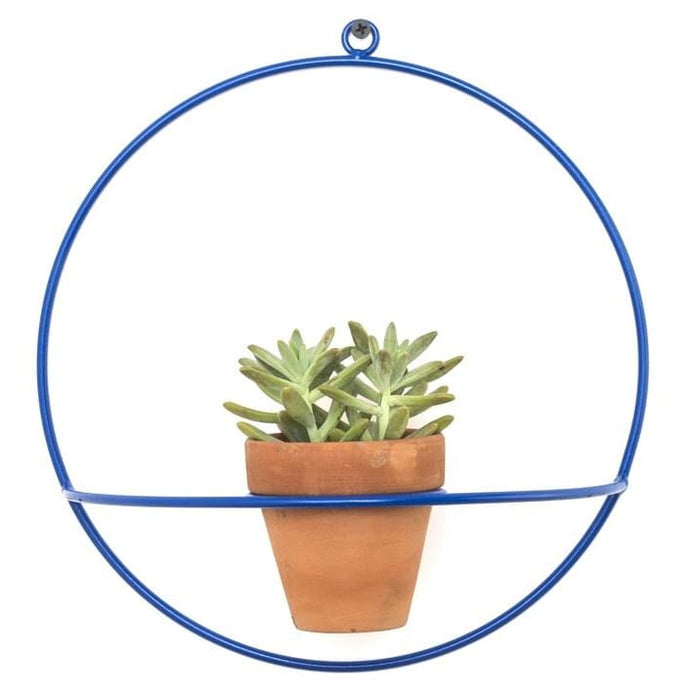Wall Circle Blue Planter - Planters_Wall