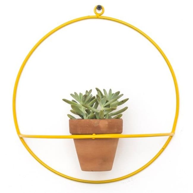 Wall Circle Yellow Planter - Planters_Hanging