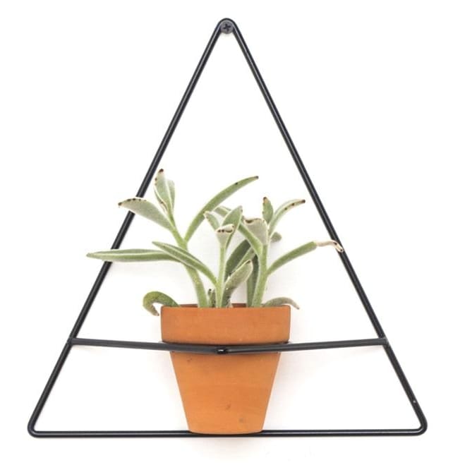 Wall Triangle Black Planter - Planters_Wall