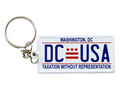 Washington DC License Plate Aluminum Ultra-Slim Rectangular Souvenir Keychain 2.5" X 1.25"x 0.06"