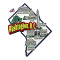 Washington DC State Map and Landmarks Collage Fridge Collectible Souvenir Magnet
