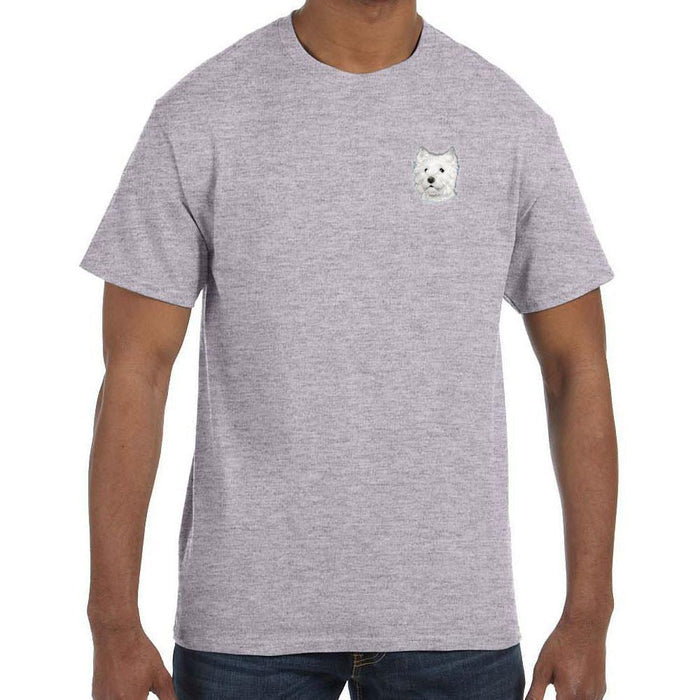 Embroidered Mens T-Shirts Sport Gray 3X Large West Highland White Terrier D126