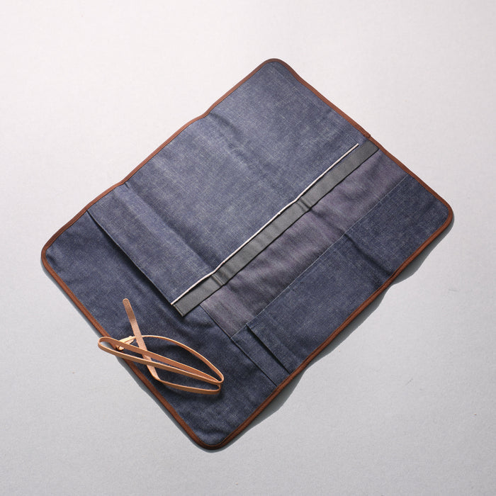 West Japan Tools 6 Pocket Knife Roll (Plaid) - Seisuke Knife