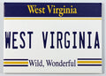 West Virginia License Plate Fridge Collector's Souvenir Magnet 2.5" X 3.5"