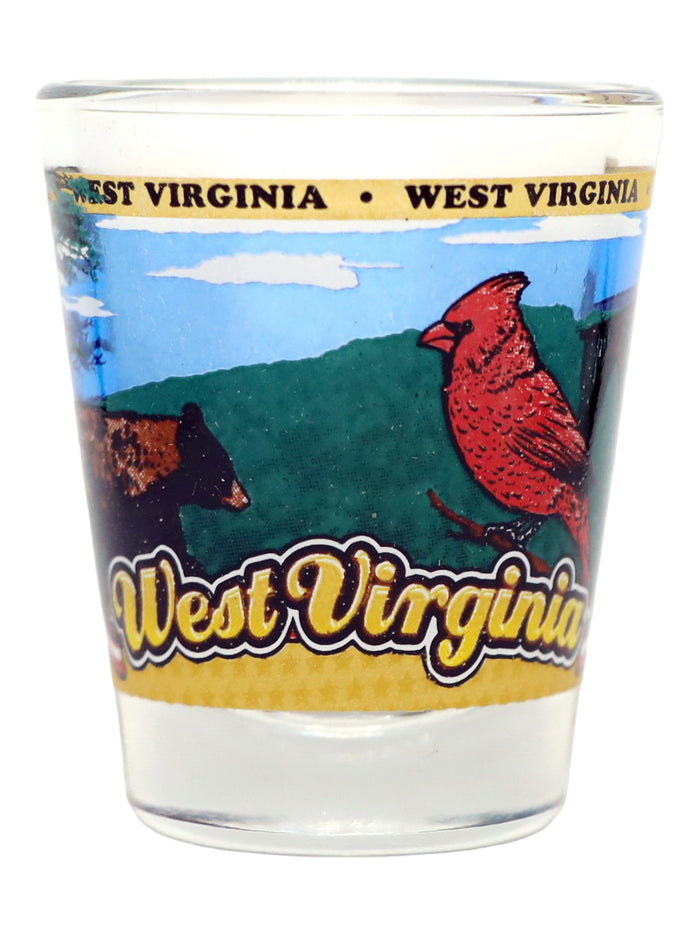 West Virginia State Wraparound Shot Glass