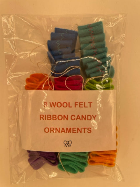 Wool Felt Ribbon Candy Ornaments