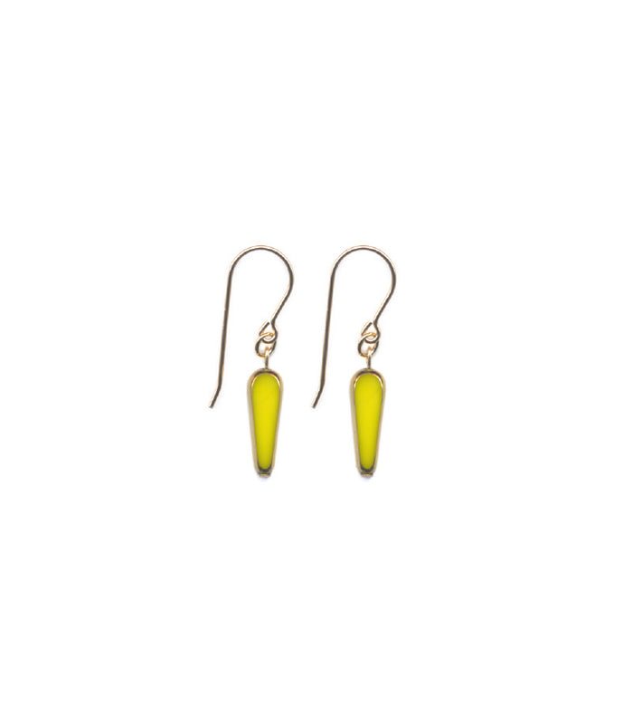 Yellow Dagger Drop Earrings